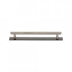 M Marcus Heritage Brass Stepped Design Cabinet Pull with Plate 128mm Centre to Centre